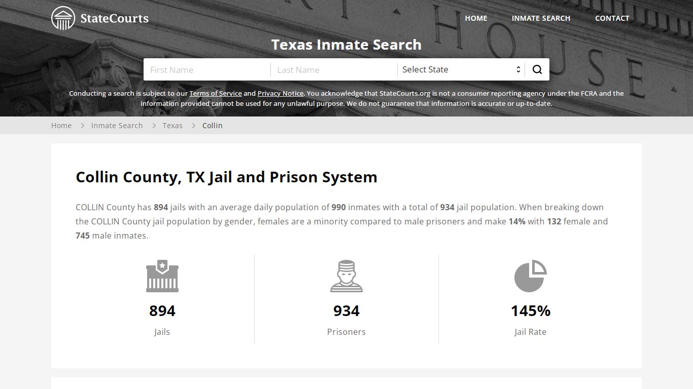 Collin County, TX Inmate Search - StateCourts